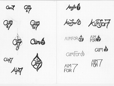 Aimforseven Sketch Concept 01 branding font graphic design icon identity design logo logotype mark naming sketch type