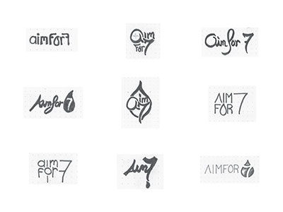 Aimforseven Identity Sketching branding font graphic design icon identity design logo logotype mark naming sketch type