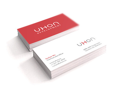 UHON Development - Business card design logo logo design property development real estate wordmark