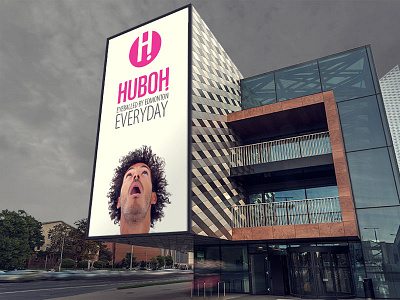 Huboh Logo Design - Outdoor Billboard Mockup billboard logo logo design mockup wordmark