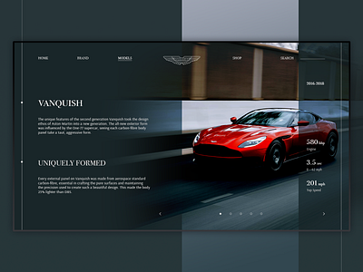 Aston Martin amazing brand car clean design free free psd freebie interface luxury red sportcar ui ux web