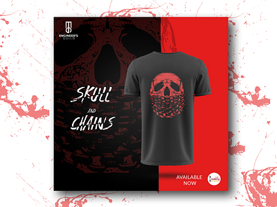 Skull and Chains poster design ad design advertisement blood chains dark design digital marketing illustration art instragram post poster poster artwork poster design skull