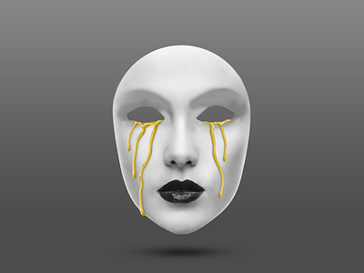 Masks Don t Cry adobe photoshop black and white crying design feelings graphic design minimal no emotions photoshop porcelain mask poster a day poster artwork poster design