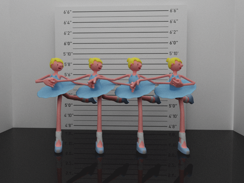 Ballerina Suspects 3d art 3d illustration