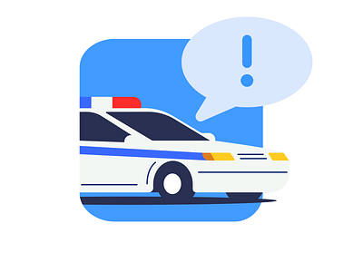 Car for autokeeper 2d art auto car flat icon illustration illustrator police