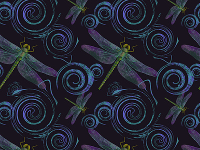 seamless pattern dragonfly_1