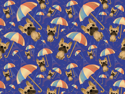 seamless pattern frenchie bulldog