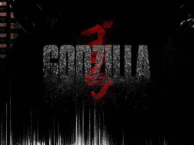 Type Treatment Created for Godzilla Print