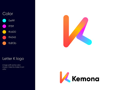 Kemona Logo Design abstract abstract logo app icon brand design brand identity branding branding design business logo creative gradient color k k logo logo logo design logomark logos logotype modern shorif770 symbol logo