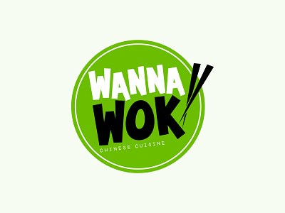 Wanna Wok brand identity branding chinese cuisine logo flat logo design graphicdesign logo icon logo maker logodesign logos round logo text logo