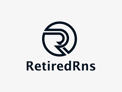 RetiredRns brand identity branding flat logo design graphicdesign logo icon logo maker logodesign minimal modern logo r logo retired logo text logo