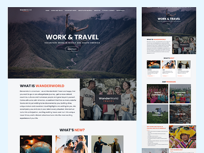 Travel landing page design