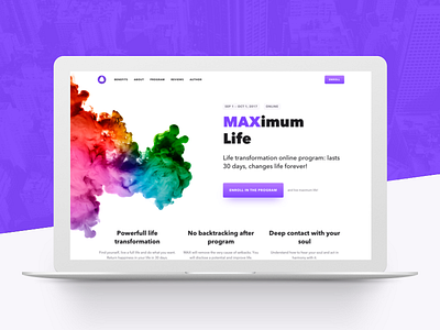 Web | MAXimum Life price table ui ux website