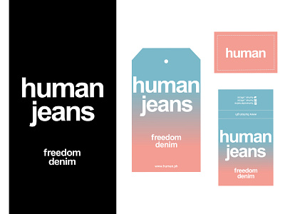 Human Jeans Freedom Denim Logo and Tag Design branding design fashion brand flat illustrator logo minimal type typography vector