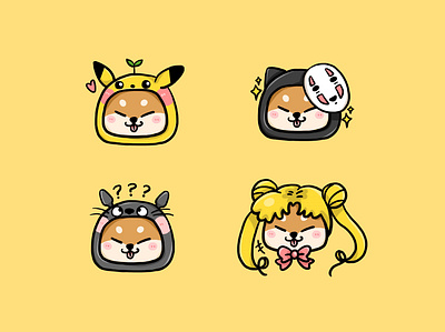 Shiba Inu Cute Mini Stickers animal cute art cute illustration dog illustration illustration sticker design
