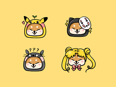 Shiba Inu Cute Mini Stickers