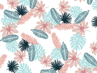 Summer Pastel Floral Design - A floral floral design floral pattern graphic design illustration pattern pattern design