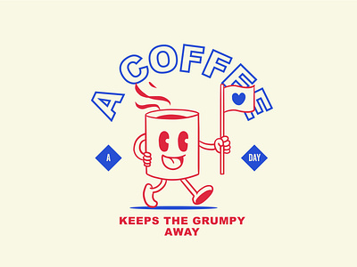 A Coffee a Day cute art cute illustration design graphic design illustration lineart tshirt design typography