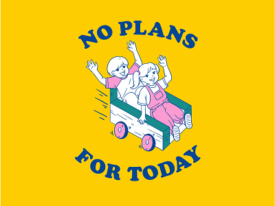 No plans for Today cute art cute illustration design fashion brand graphic design illustration lineart tshirt design typography vintage