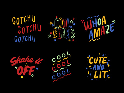 Slogan Sticker Sets - A cute design graphic design illustration slogan sticker sticker design sticker sets trendy typography typography art