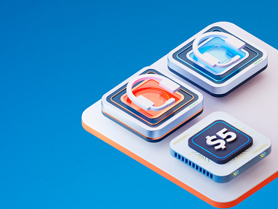 Icons 3D Concept 3d blender graphic design icons render
