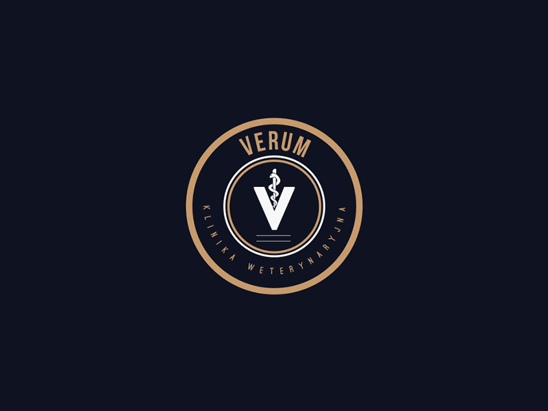 Verum clinic flat logo minimalistic simple stamp veterinary