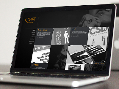 Craft Mockup black clean craft orange web design