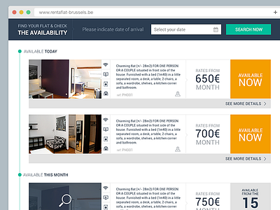 Rentaflat-brussels brussels clean flat rent simple user interface