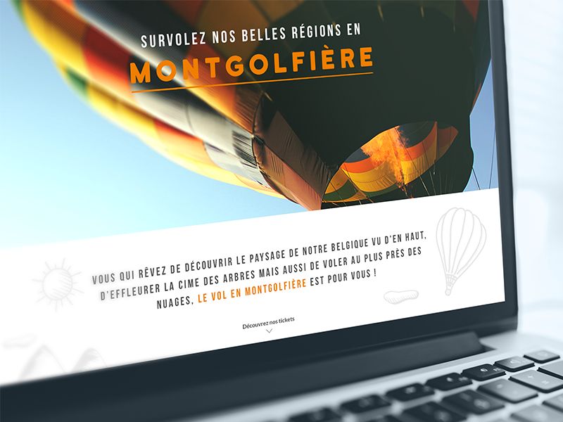 EBC hot air balloon ux ui belgium mockup