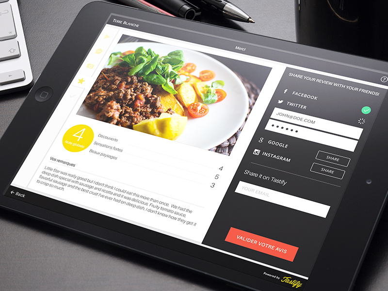 Tastify iPad app ui review food app ipad