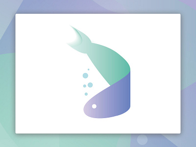 The fish fish gradient logo minimal pastel