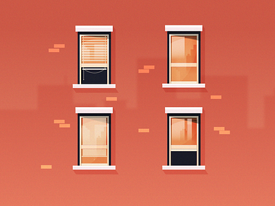 New York Street Refresh building city flat illustration reflect street window