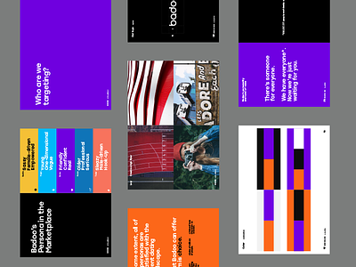 Badoo visual guidelines badoo brand brandbook guidelines identity logo orange purple stationary typography