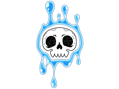 slimy skull art design digital drawn skull slime thinking universe weird