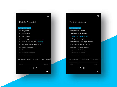 Music For Programming Player concept crookedpixel design product ui