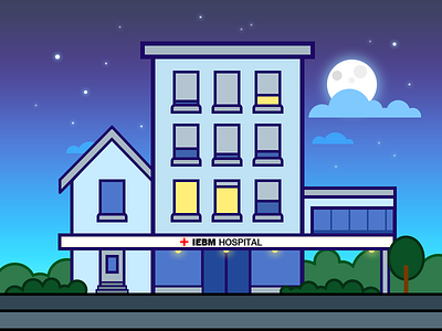 Night of the hospital hospital icon illustration medical