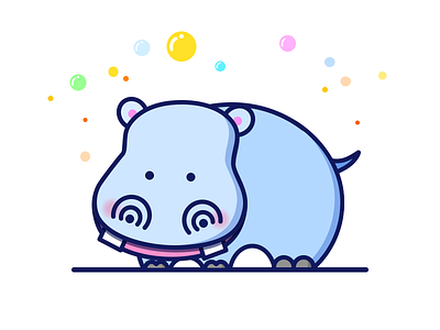 Hippo animal animation icon photoshop
