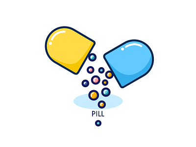 Pills cartoon icon cute cute icon icon medical pill