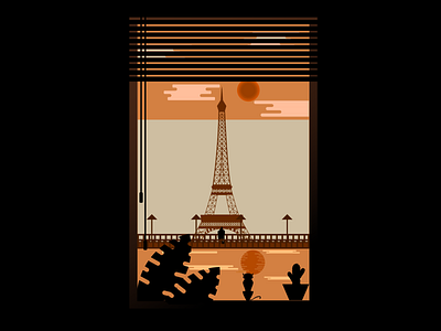 Paris - Illustration 2d art design flat illustration paris vector