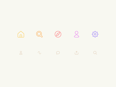 Icons comments explore glyph google home icon icons line profile search settings share