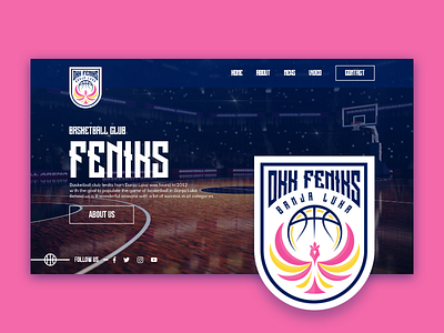 Basketball Club Website Design basketball basketball portfolio basketball ui basketball webdesign basketball website pink basketball ui ux design webdesign