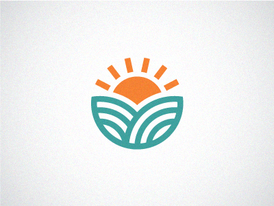 Sun & sea identity logo sea sun wave