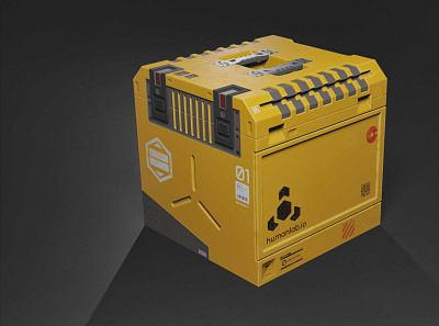 hard surface scifi box 3d render