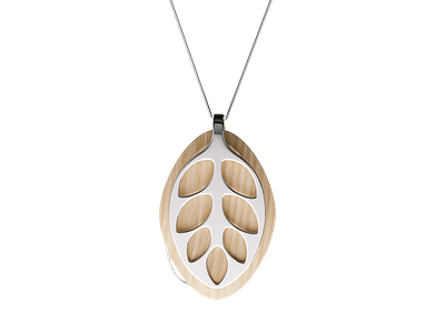 Leaf necklace 3d bellabeat electronics jewelry leaf nature product render smart visualization