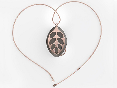 Heart Shaped Infinity Necklace Rose Gold Leaf Nature 3d electronics jewelry leaf nature product render smart visualization