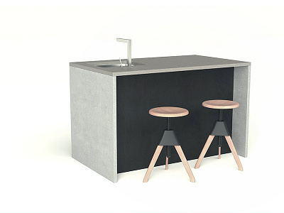 jerry stool and kitchen island 3d furniture