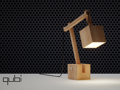 Qubi desklamp desklamp furniture lamp light product design wood