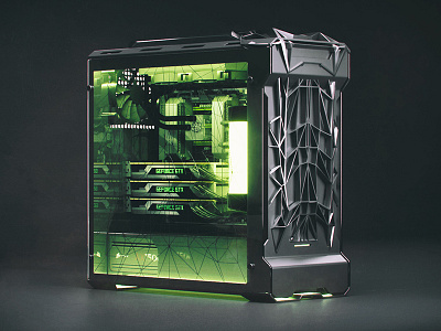 Phanteks evolve pc case front redesign "gamer version" 3d case design nvidia pc product scifi