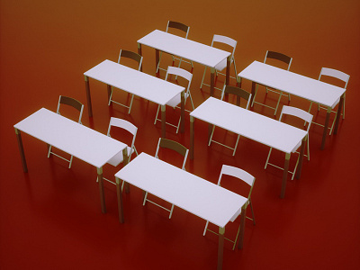 classroom 3d design modeling product render