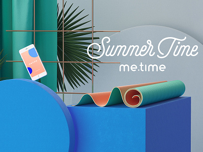 Summer Time Melon&Lime yoga mats 3d mat product render smart visualisation yoga